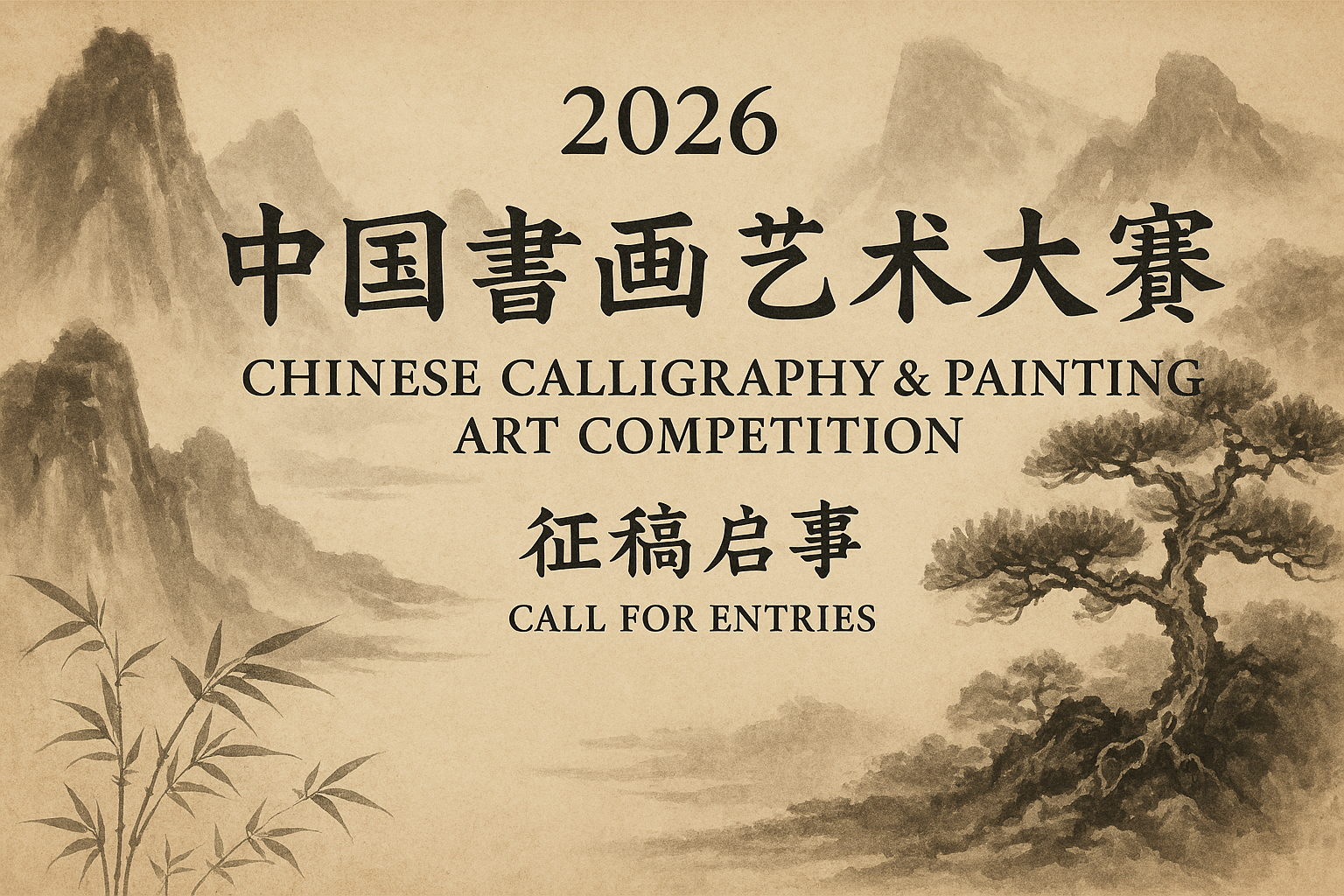 一边获奖 一边入会 一边受聘                                 2026《中国书画作品大展赛》征稿启事